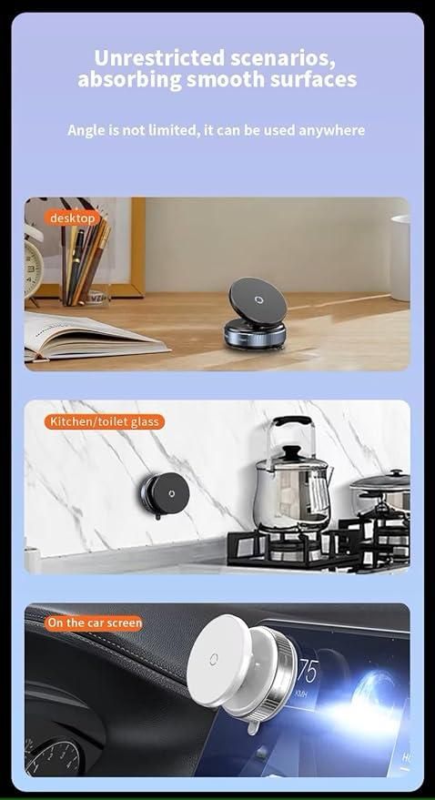 Premium Magnetic Suction Car & Desk Phone Holder- 360° Adjustable Strong Grip Stand