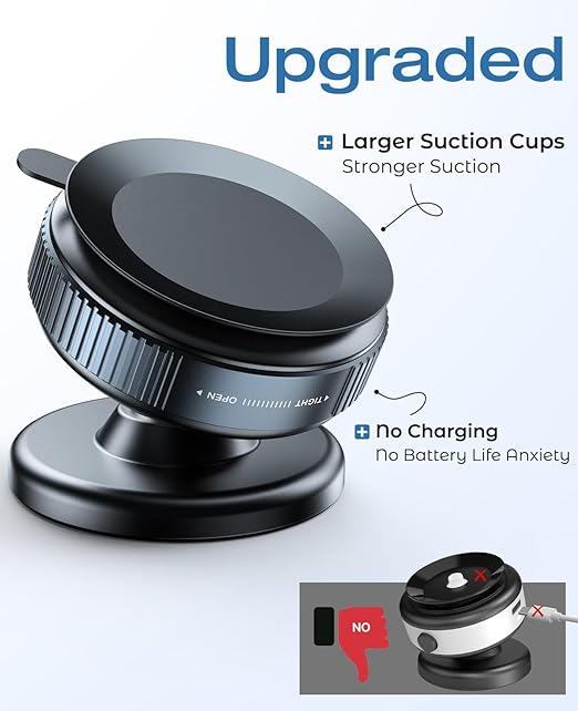 Premium Magnetic Suction Car & Desk Phone Holder- 360° Adjustable Strong Grip Stand