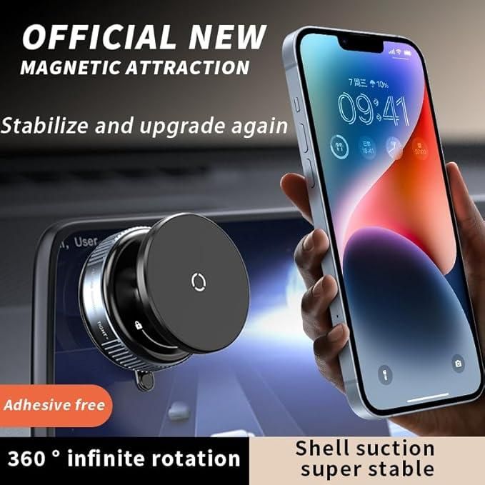 Premium Magnetic Suction Car & Desk Phone Holder- 360° Adjustable Strong Grip Stand