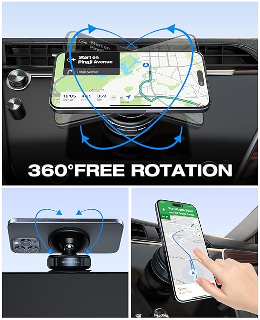 Premium Magnetic Suction Car & Desk Phone Holder- 360° Adjustable Strong Grip Stand