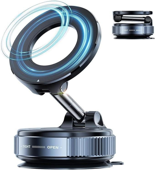 Vacuum Suction Magnetic Phone Holder – Hands-Free Strong Grip Stand for Mobile & Tablet